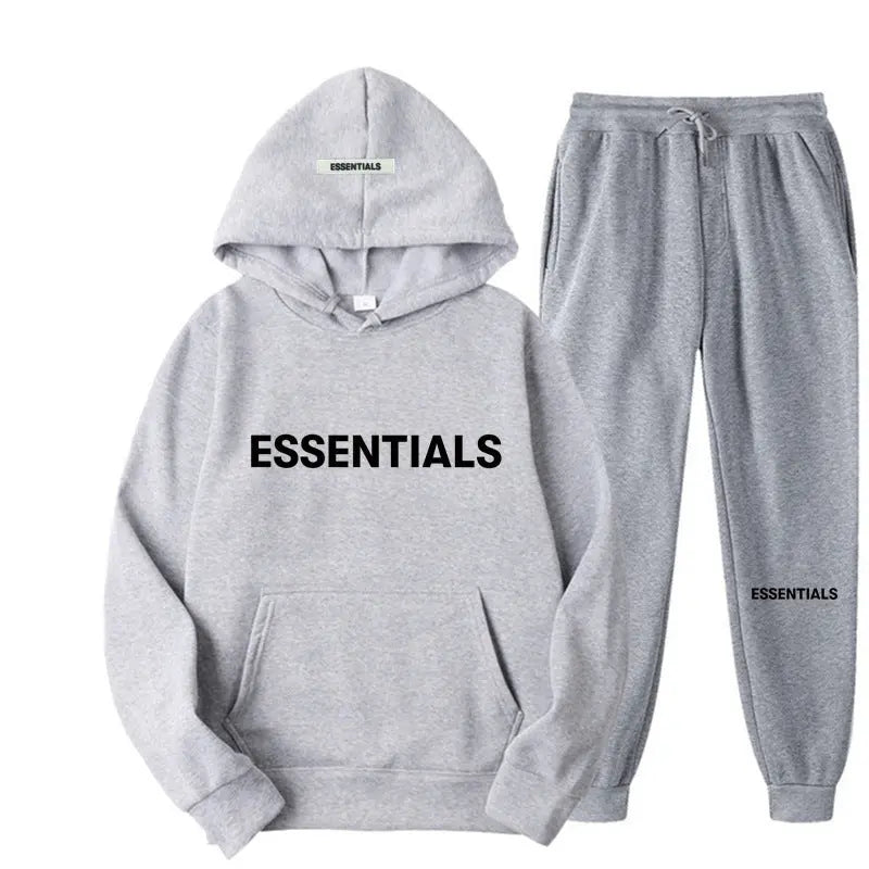 Hoodie High Street autumn and winter couple's two-piece double-line trendy brand