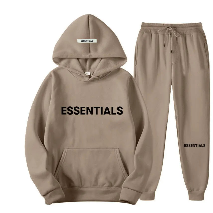 Hoodie High Street autumn and winter couple's two-piece double-line trendy brand