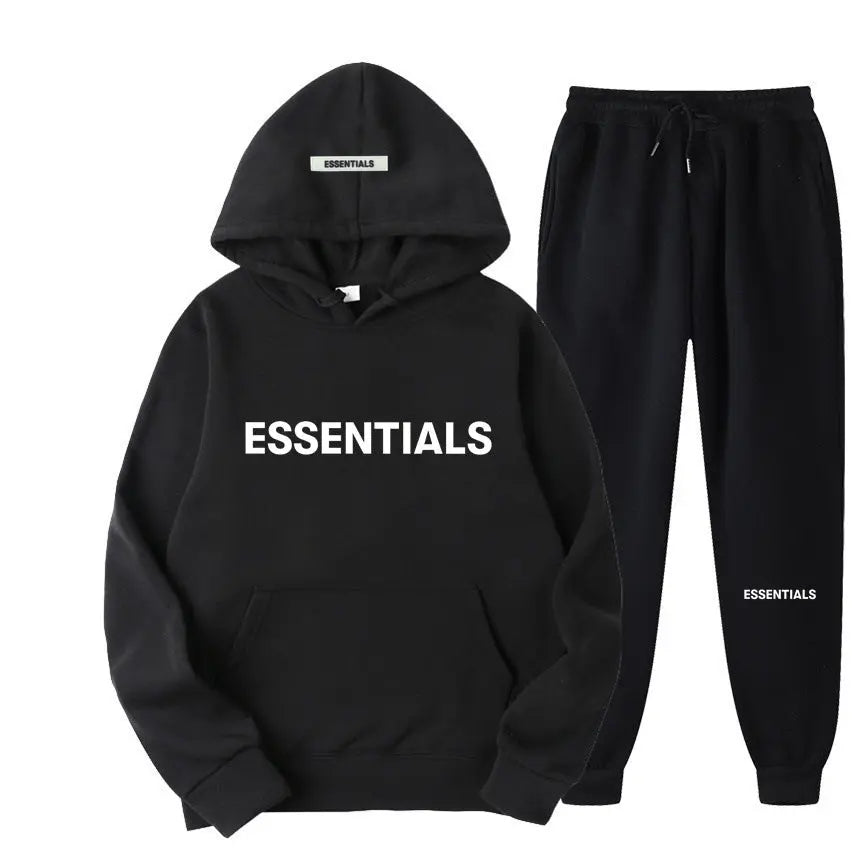 Hoodie High Street autumn and winter couple's two-piece double-line trendy brand