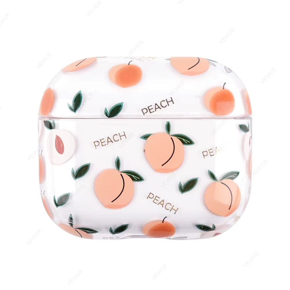 Cute Clear Earphone Case for Airpods Pro 1 2 3 Case Fruit Pattern Transparent Hard PC Cover for Airpods 3 2 Pro Air Pods Covers