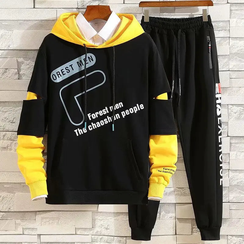 Men's hoodie fall new junior high school students fall with a set of hooded men