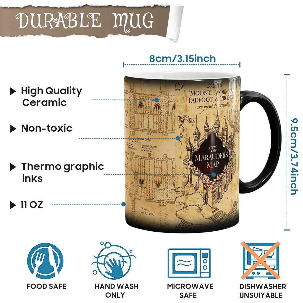 Harry Potter Magic Cup Coffee Mug Heat Sensitive Color Changing Ceramic Mug UK