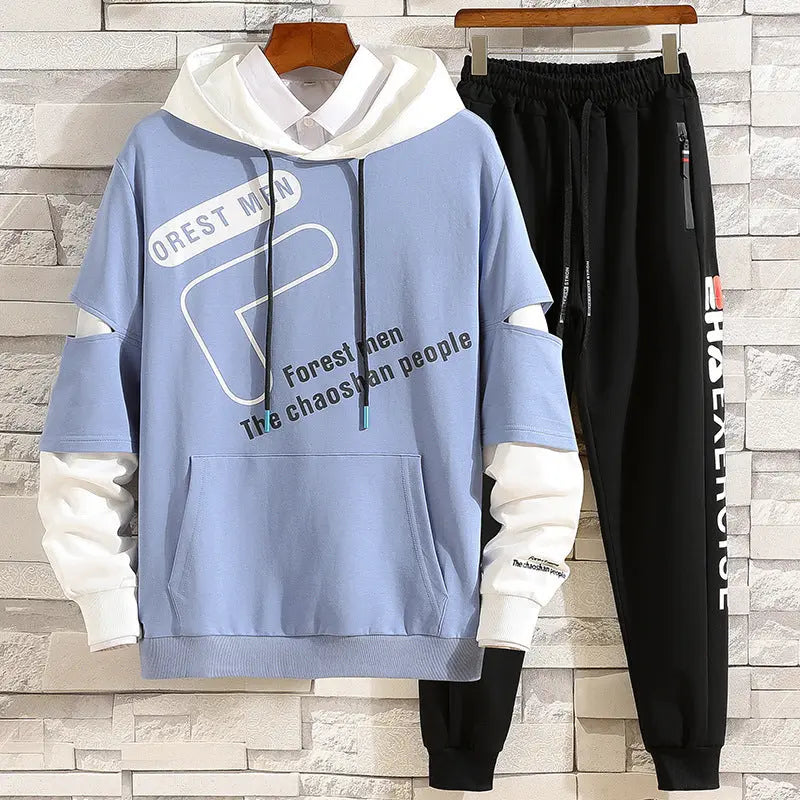 Men's hoodie fall new junior high school students fall with a set of hooded men