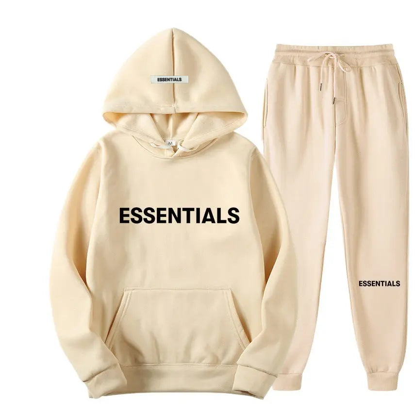 Hoodie High Street autumn and winter couple's two-piece double-line trendy brand