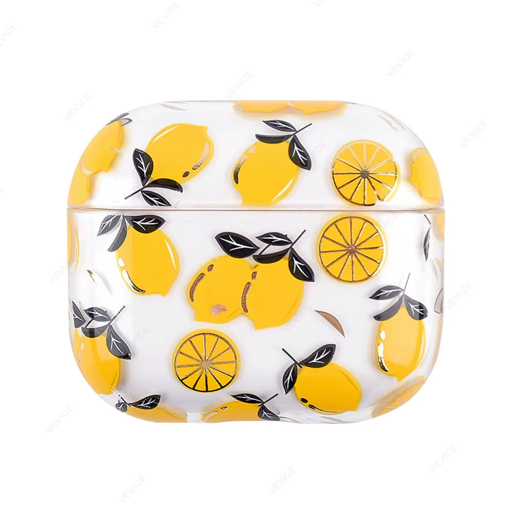 Cute Clear Earphone Case for Airpods Pro 1 2 3 Case Fruit Pattern Transparent Hard PC Cover for Airpods 3 2 Pro Air Pods Covers