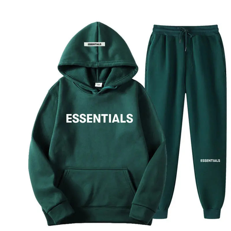 Hoodie High Street autumn and winter couple's two-piece double-line trendy brand